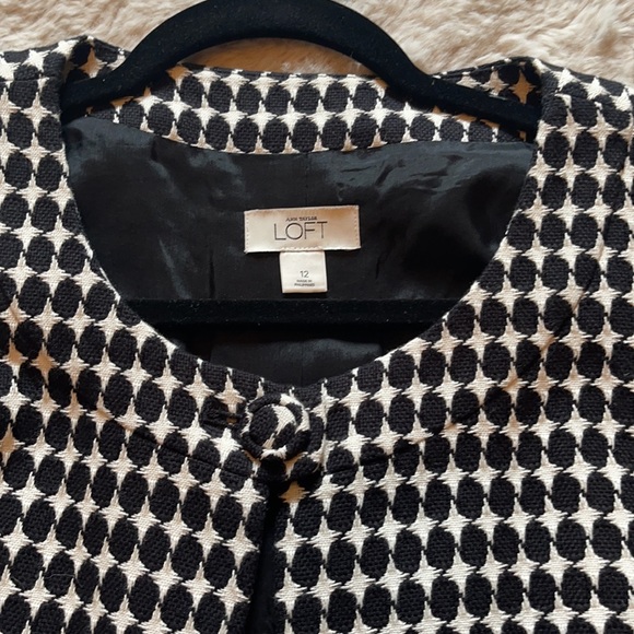 NWOT Ann Taylor Loft Cropped Houndstooth Jacket - Picture 2 of 16